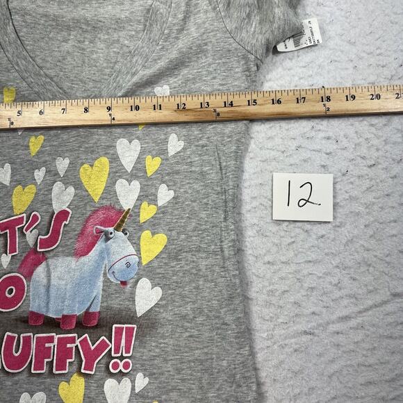 Universal Studios Women's Small Despicable Me Unicorn V Neck Graphic T Shirt NWT - Picture 7 of 12
